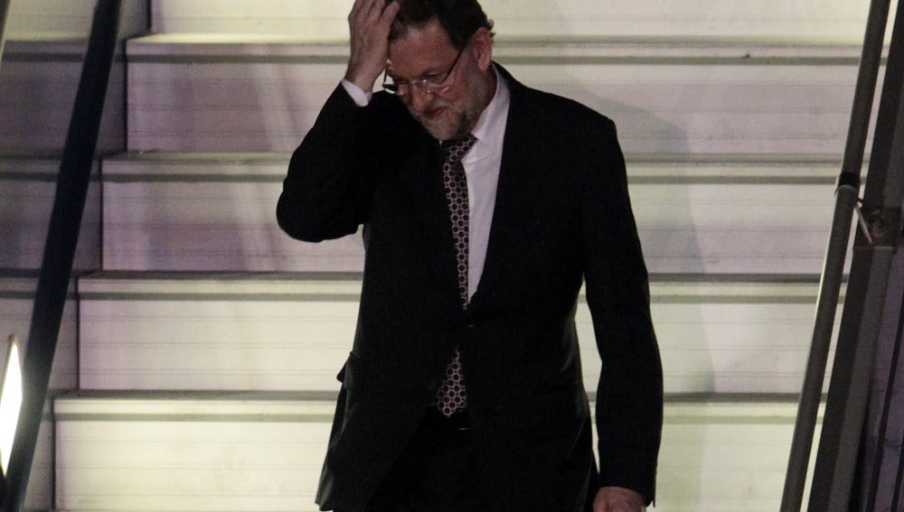 Rajoy llegando a Santiago