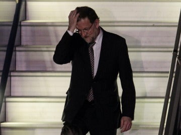 Rajoy llegando a Santiago