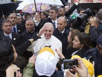 El Papa Francisco, en una favela en Río de Janeiro El Papa Francisco, en una favela en Río de Janeiro