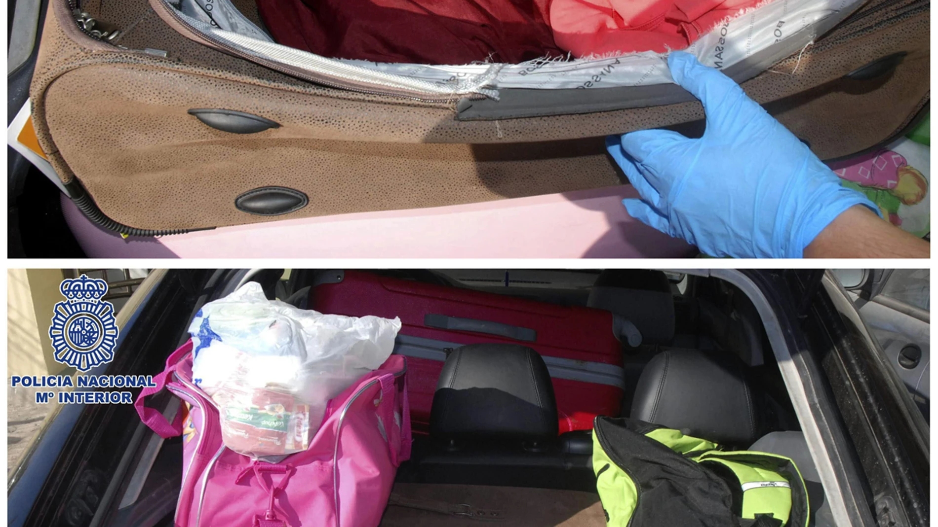 Maleta en la que escondían a la menor Maleta en la que escondían a la menor