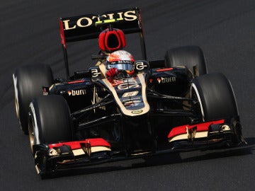 Grosjean rueda en Hungaroring