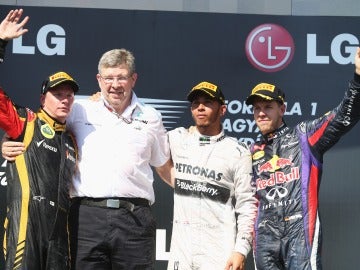 El podio del GP de Hungría 2013