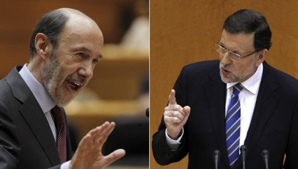 Rajoy y Rubalcaba, montaje