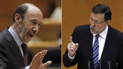 Rajoy y Rubalcaba, montaje