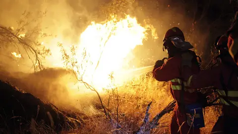 Agentes de la UME luchan contra el fuego en Cebreros, Ávila Agentes de la UME luchan contra el fuego en Cebreros, Ávila