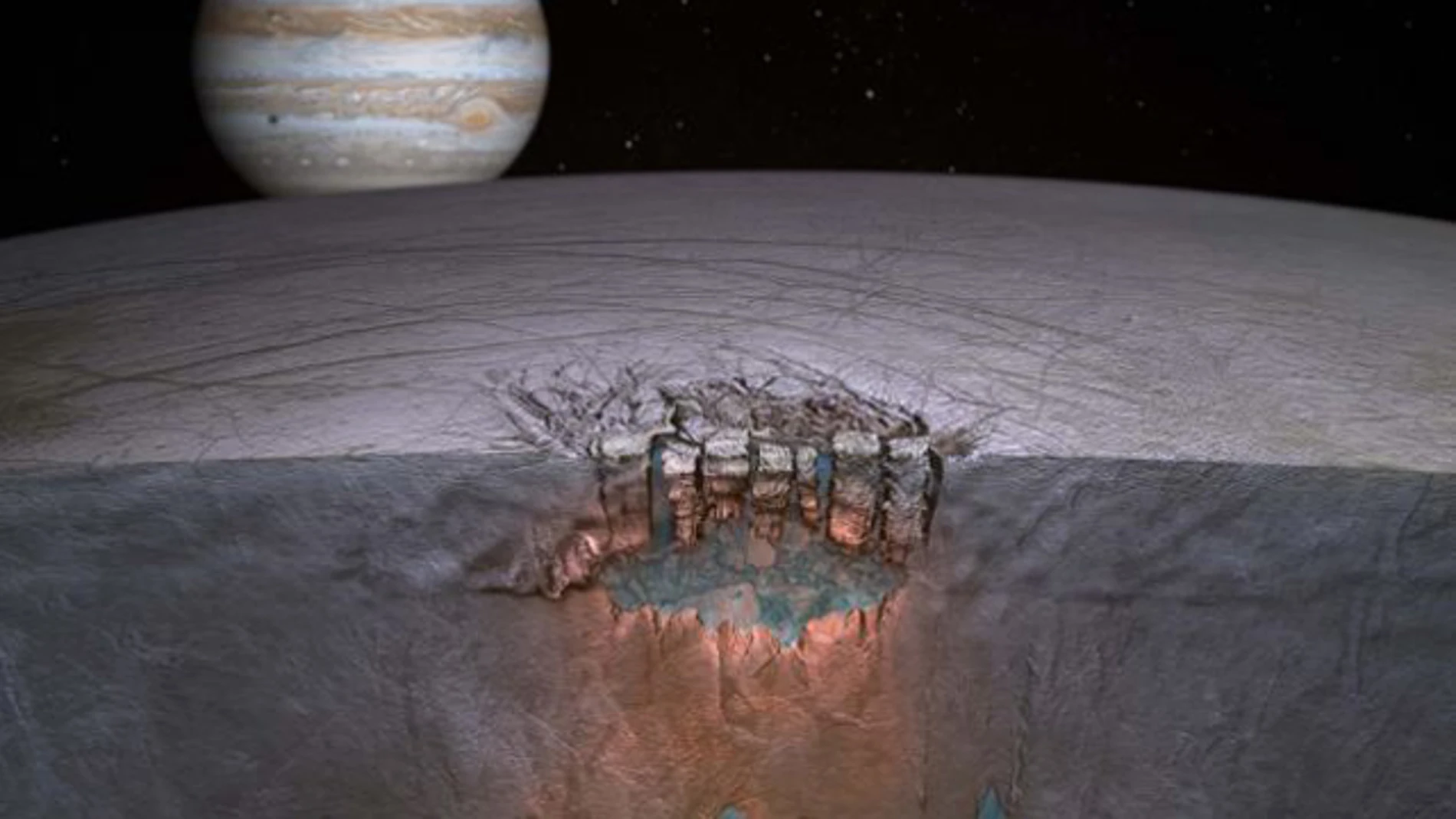 El satélite Europa del planeta Júpiter El satélite Europa del planeta Júpiter