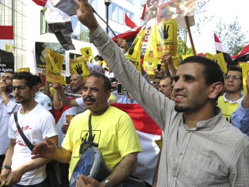 Manifestantes en Egipto