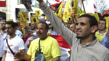 Manifestantes en Egipto