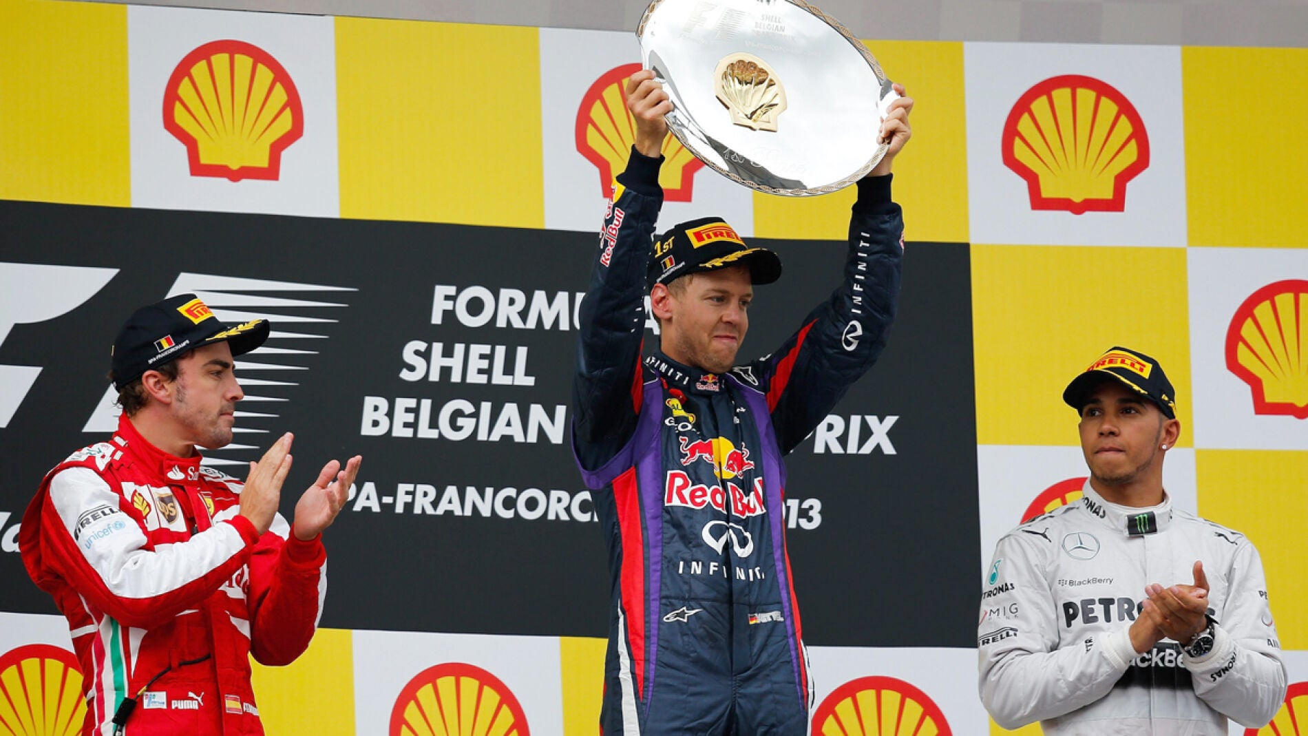 Los tres del podio del GP de B&eacute;lgica