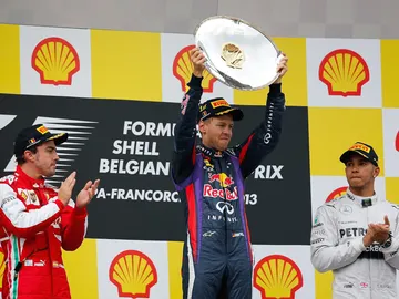 Los tres del podio del GP de Bélgica Los tres del podio del GP de Bélgica