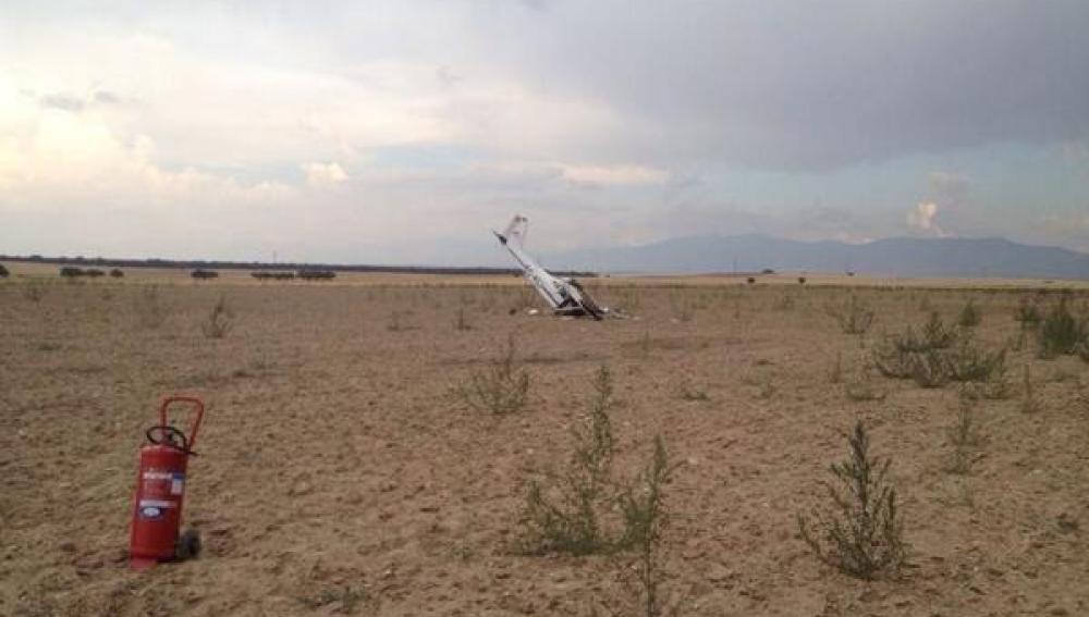 Imagen del ultraligero accidentado