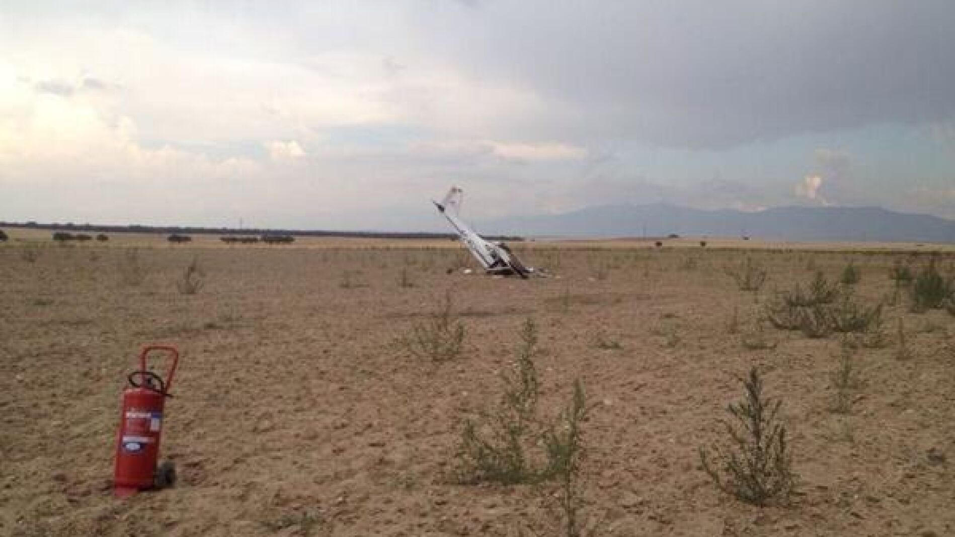 Imagen del ultraligero accidentado