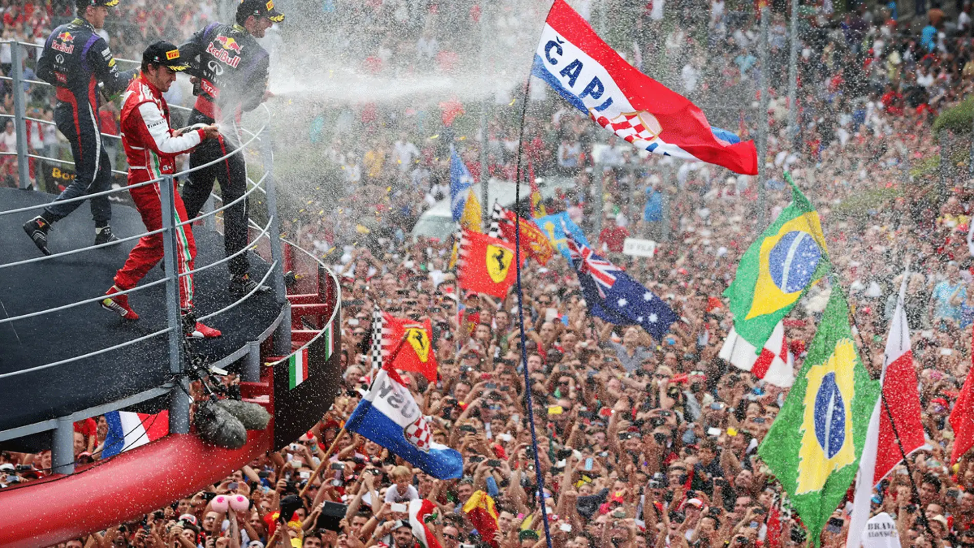 El podio del GP de Italia