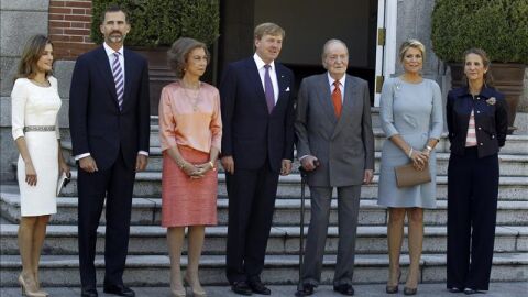 La Familia Real con los reyes de Holanda