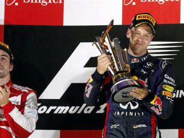 Vettel, en el podio. 