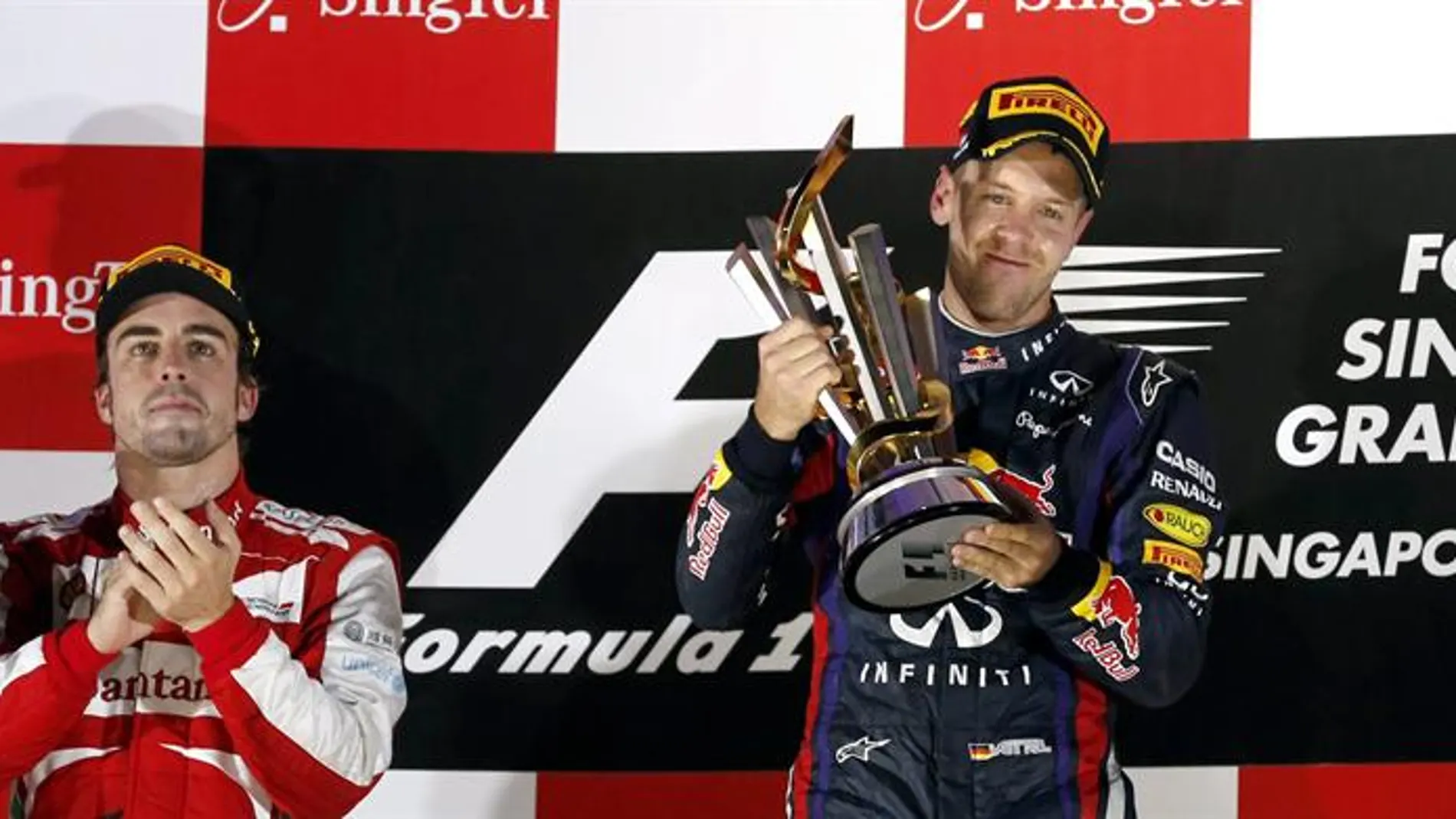 Vettel, en el podio. 
