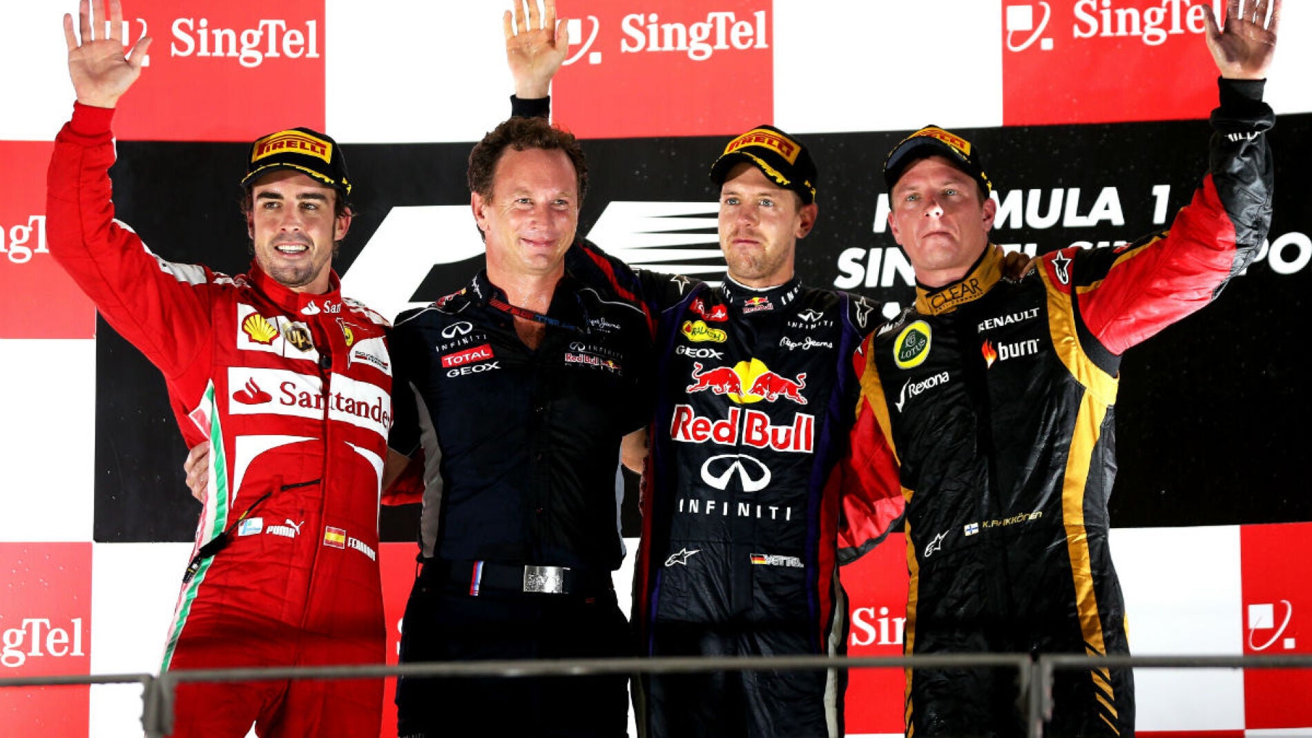 El podio del GP de Singapur 2013