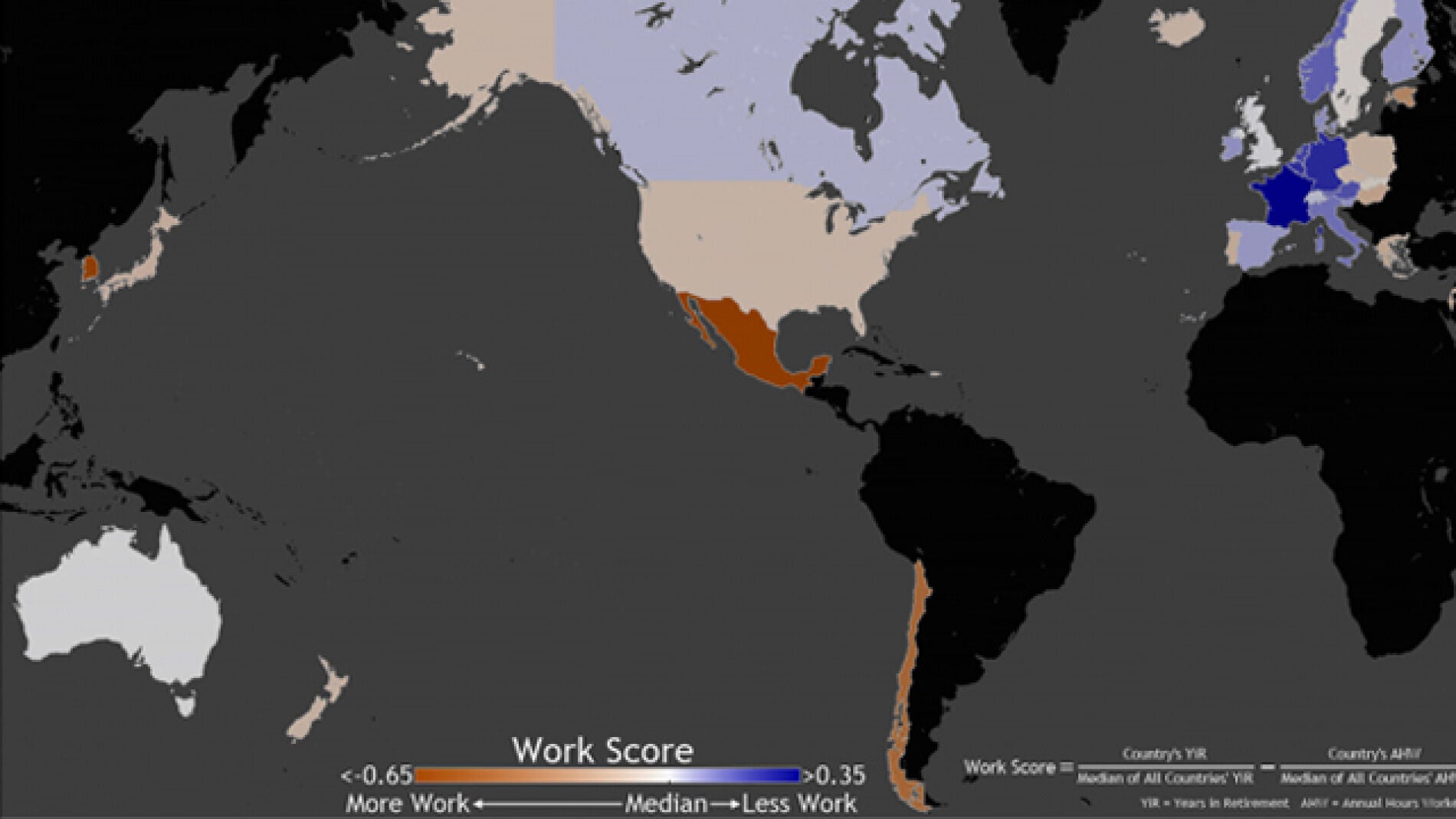Clasificaci&oacute;n de los pa&iacute;ses en funci&oacute;n de las horas de trabajo