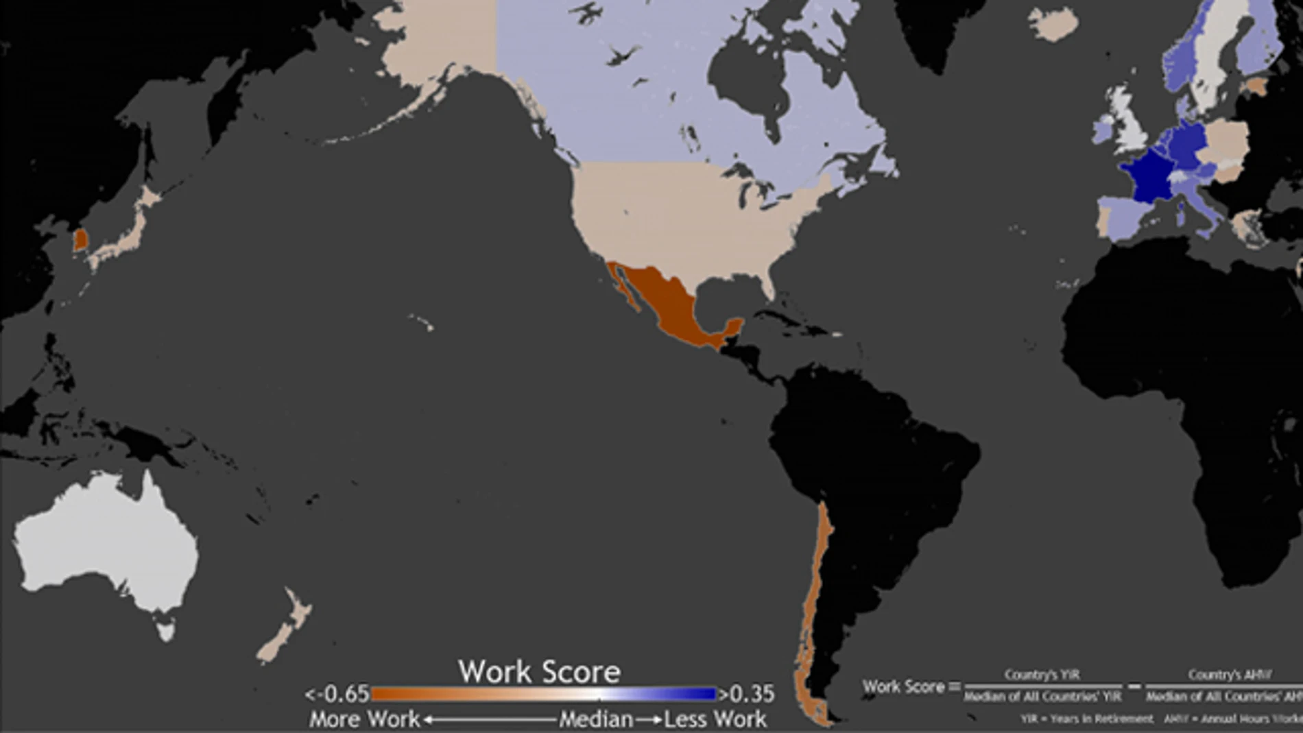 Clasificación de los países en función de las horas de trabajo Clasificación de los países en función de las horas de trabajo