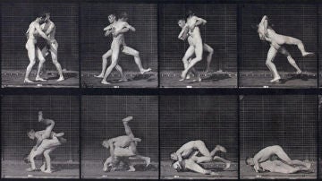 La obra 'Lucha de dos hombres desnudos'