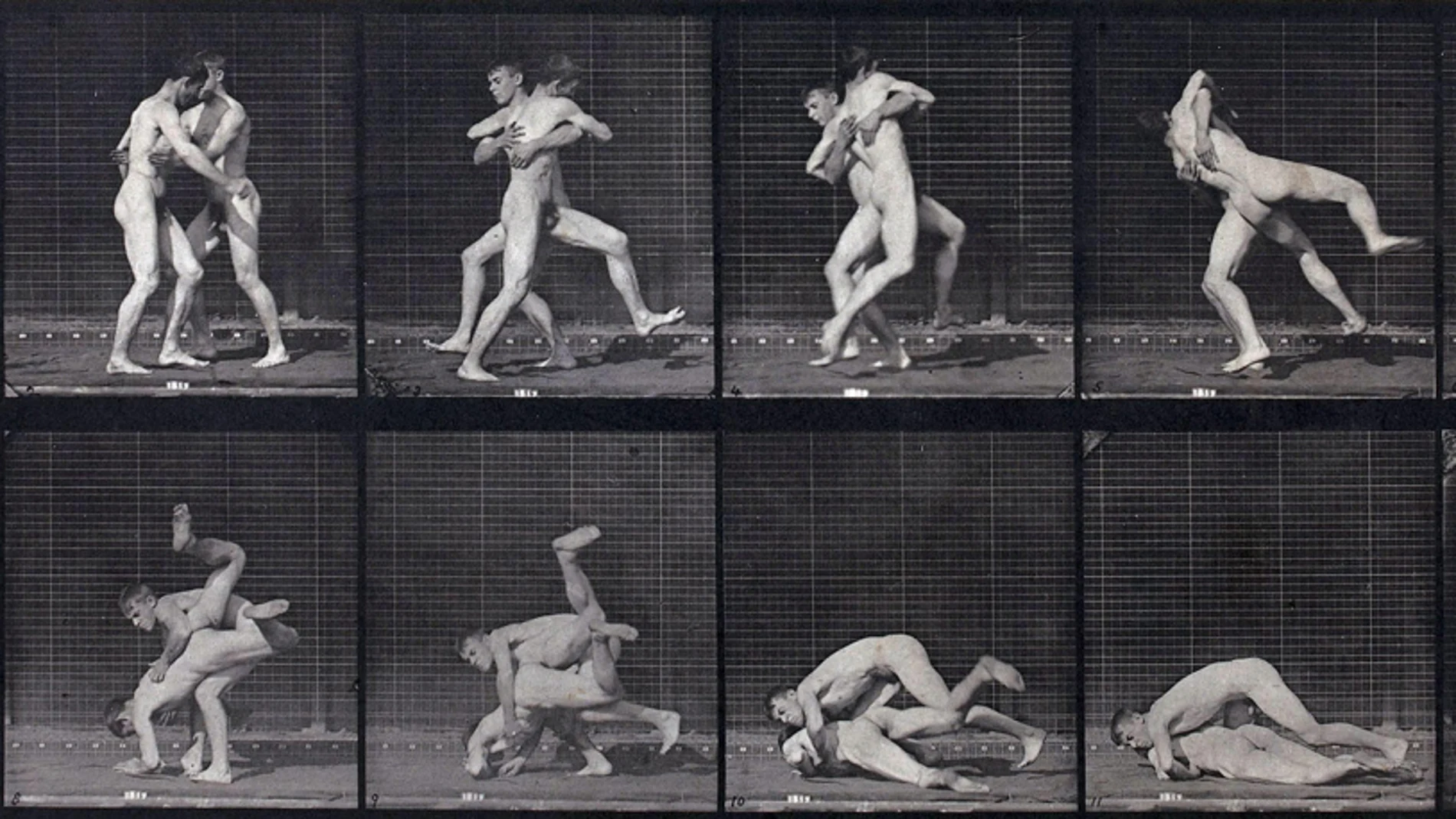 La obra 'Lucha de dos hombres desnudos' La obra 'Lucha de dos hombres desnudos'