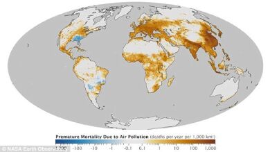 Un mapa de la NASA muestra cuáles son los países con más contaminación del mundo