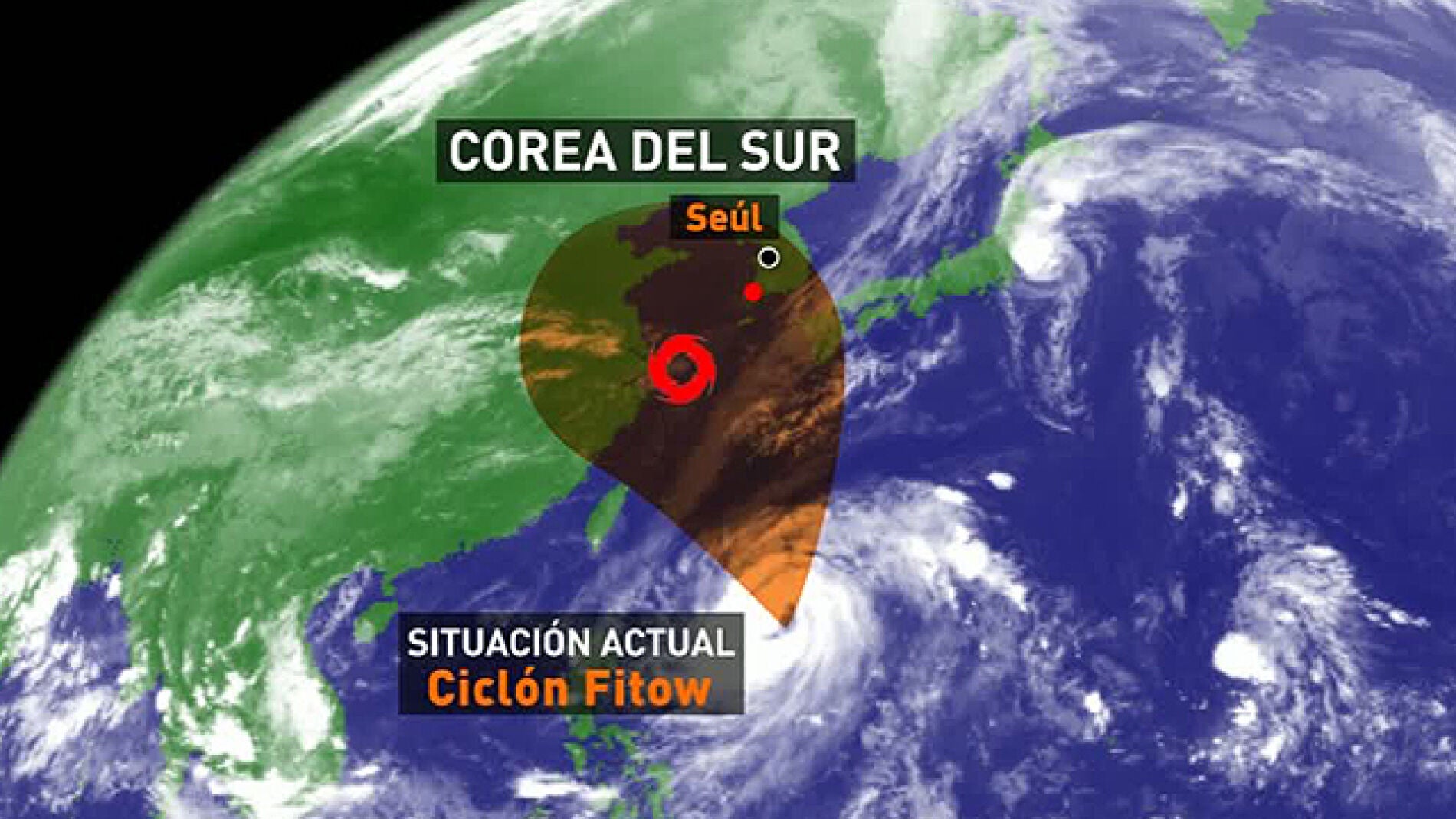 Posible trayectoria del Cicl&oacute;n Fitow