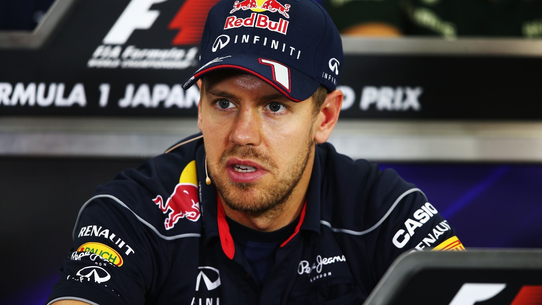 Sebastian Vettel en la rueda de prensa de la FIA