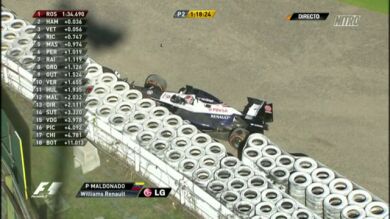Maldonado repite accidente en los Libres 2 de Japón