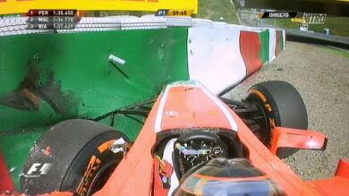 Accidente de Bianchi en los Libres 1 de Japón