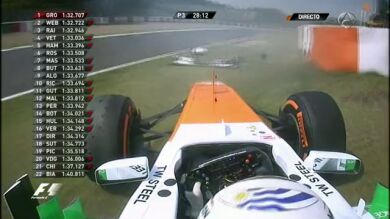 Accidente de Sutil en los Libres 3 de Suzuka