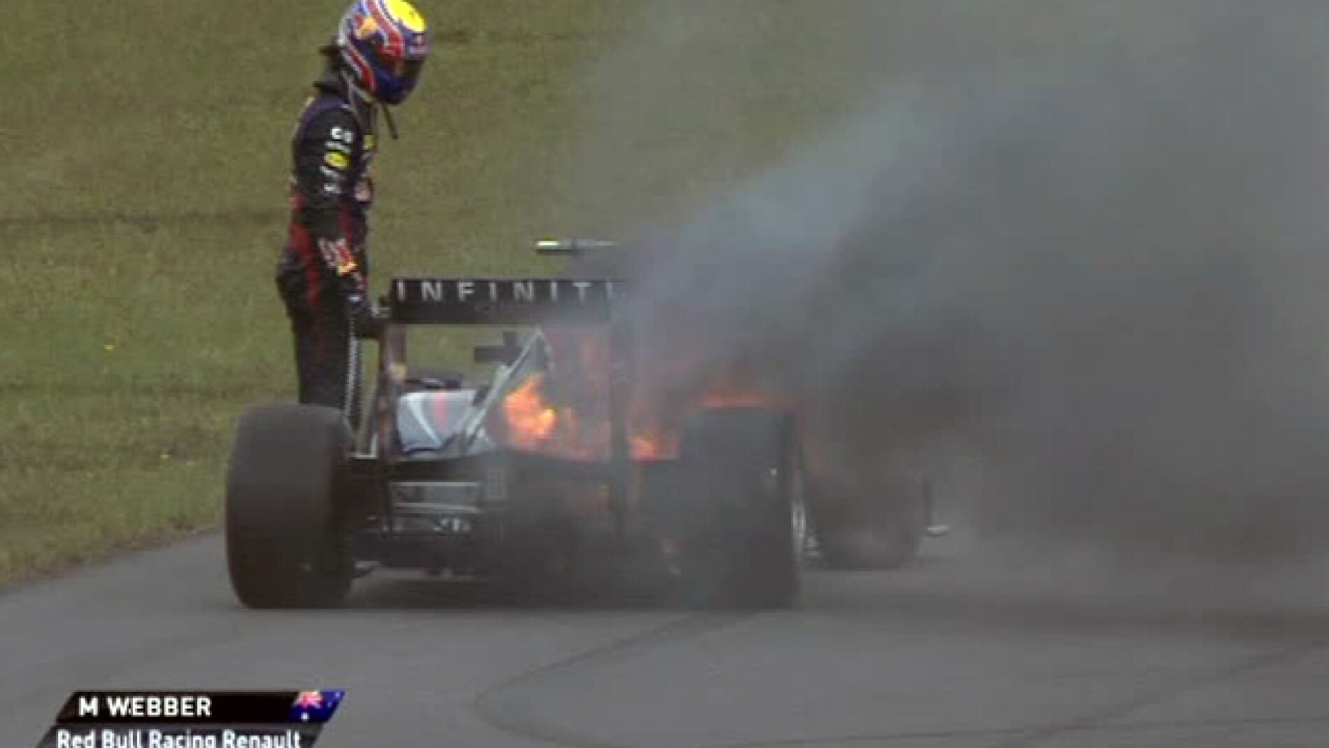 Incendio en el coche de Webber
