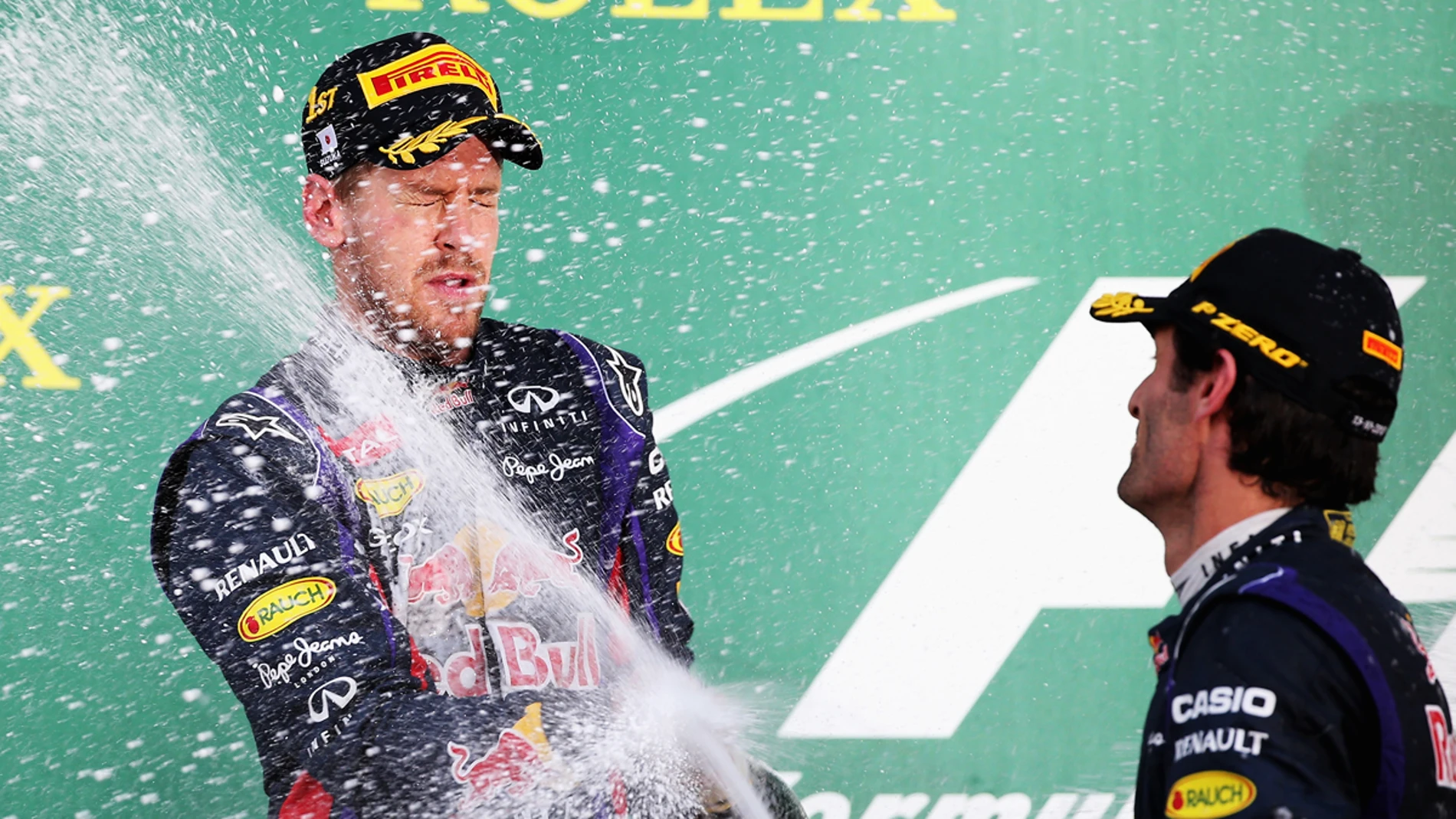 Webber y Vettel, en el podio