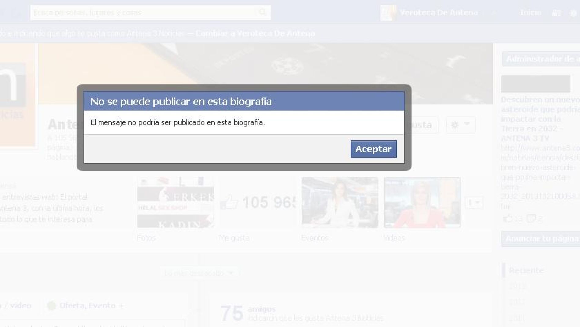 Facebook registra fallos
