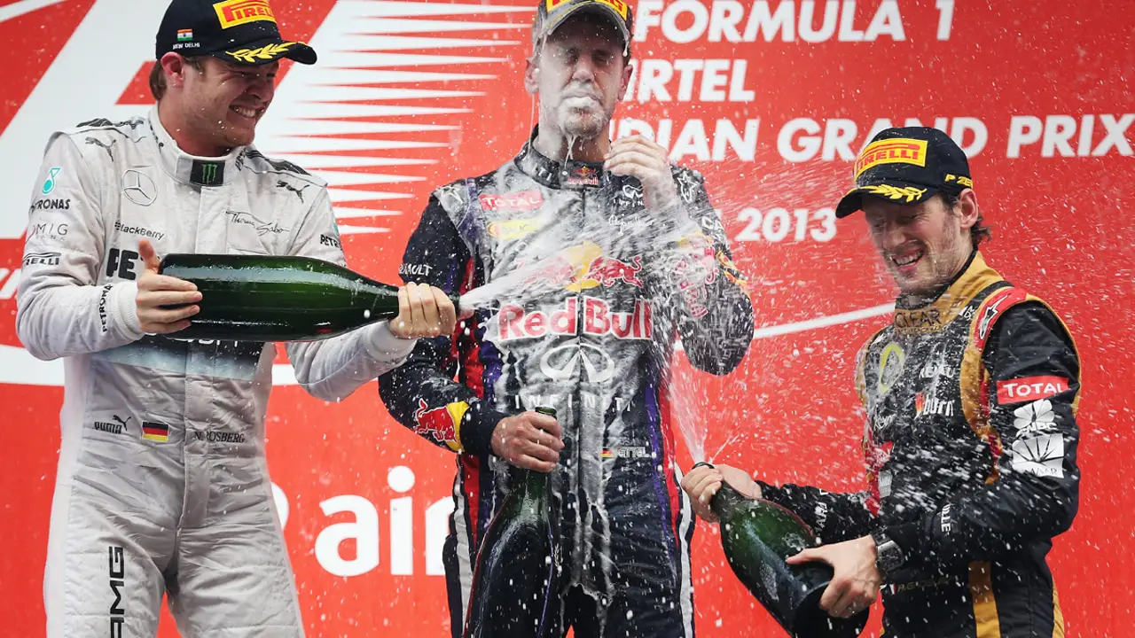El podio del GP de India