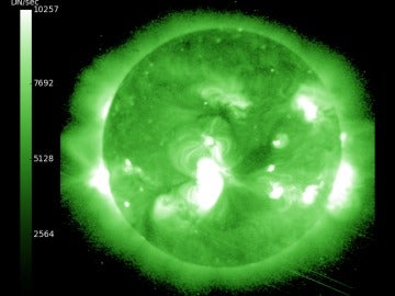 última imágen de rayos x del Sol tomada por la NASA el 8 de octubre