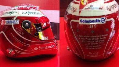 El casco de la despedida de Massa en Brasil