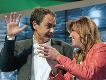 José Luis Rodríguez Zapatero junto a Susana Díaz en el congreso del PSOE-A