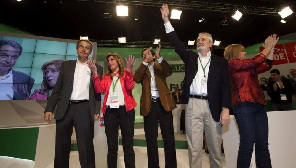 José Luis Rodríguez Zapatero, Susana Díaz, Javier Fernández, José Antonio Griñán y Elena Valenciano