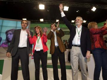 José Luis Rodríguez Zapatero, Susana Díaz, Javier Fernández, José Antonio Griñán y Elena Valenciano