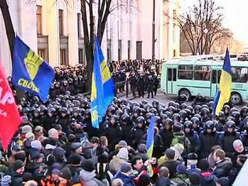 Protestas en el Parlamento de Ucrania