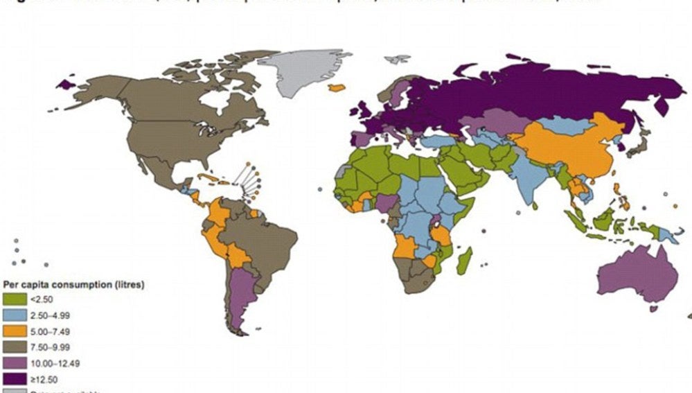 Consumo de alcohol en mayores de 15