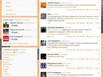 #RIPNelsonMandela, 'Trending Topic' mundial #RIPNelsonMandela, 'Trending Topic' mundial