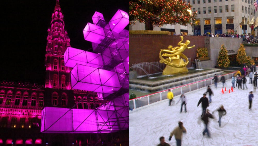 La Grand Place en Bruselas y el Rockefeller Center en Nueva York