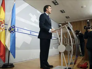 Alberto Núñez Feijóo durante la rueda de prensa Alberto Núñez Feijóo durante la rueda de prensa