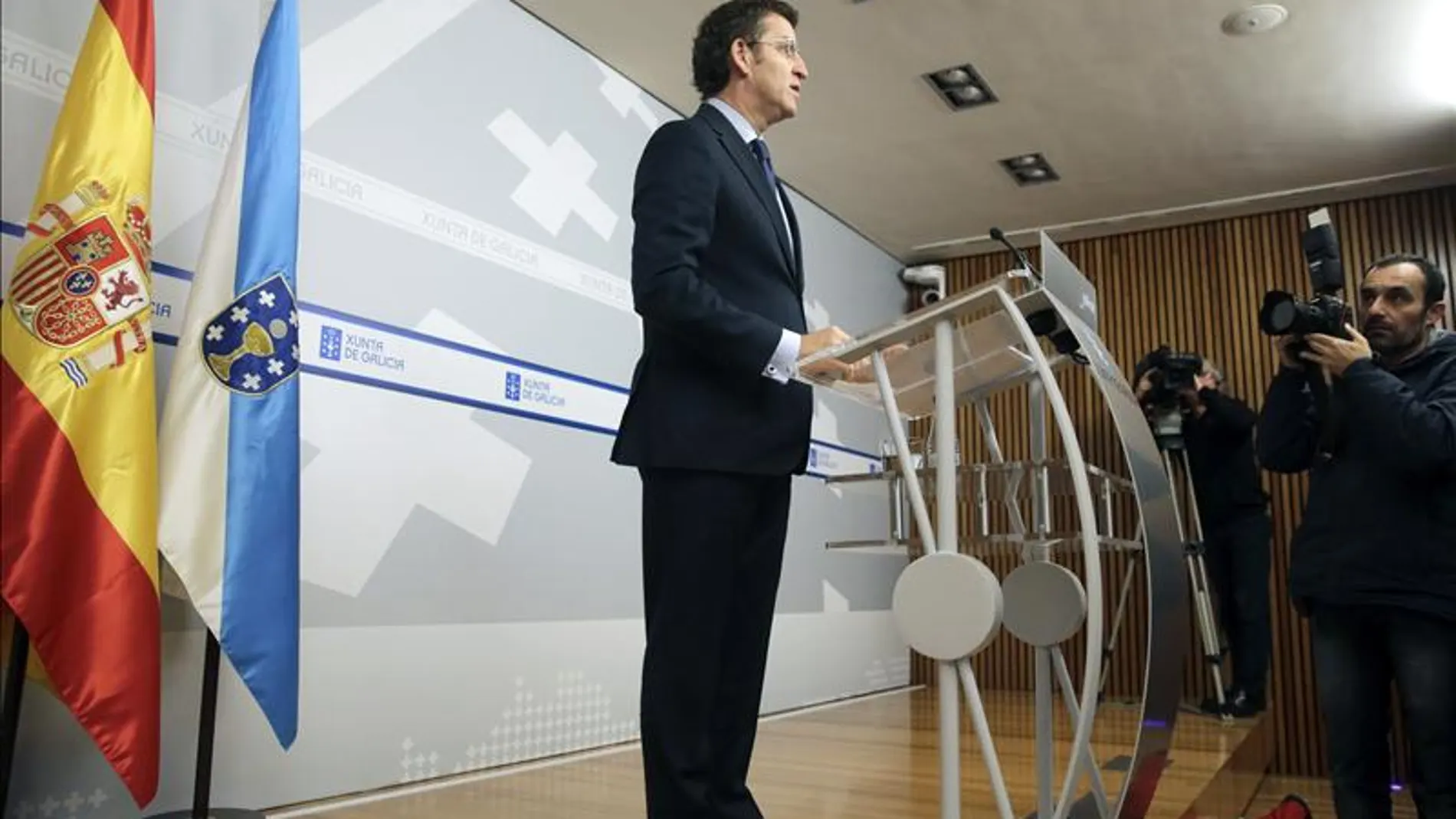 Alberto Núñez Feijóo durante la rueda de prensa Alberto Núñez Feijóo durante la rueda de prensa