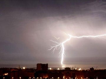 Uno de los rayos caídos sobre Canarias