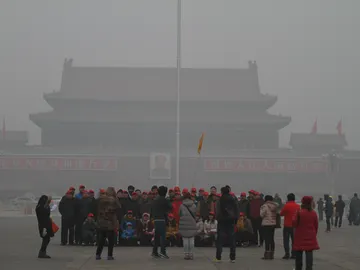 Polución sobre la Plaza de Tiananmen Polución sobre la Plaza de Tiananmen