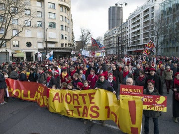 Manifestación en parís contra el aborto