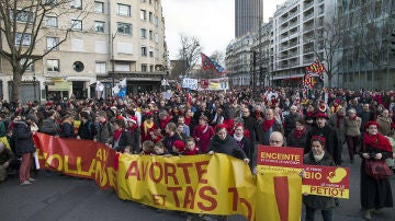 Manifestación en parís contra el aborto